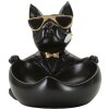 Mauro Ferretti figurina decorativa palla di cane con ciotola 18,5x20,5x20 cm oro nero