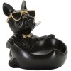Mauro Ferretti figurina decorativa palla di cane con ciotola 18,5x20,5x20 cm oro nero