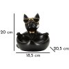 Mauro Ferretti figurina decorativa palla di cane con ciotola 18,5x20,5x20 cm oro nero