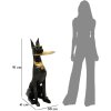 Mauro Ferretti figurina decorativa cane Ory con vassoio 30x64x91 cm oro nero