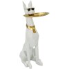 Mauro Ferretti scultura decorativa cane Ory con vassoio 27x51x74 cm oro bianco