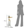 Mauro Ferretti scultura decorativa cane Ory con vassoio 27x51x74 cm oro bianco