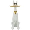 Mauro Ferretti scultura decorativa cane Ory con vassoio 27x51x74 cm oro bianco