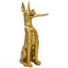 Mauro Ferretti scultura decorativa cane Pit con vassoio 30x64x91 cm oro