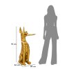 Mauro Ferretti scultura decorativa cane Pit con vassoio 30x64x91 cm oro