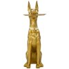 Mauro Ferretti scultura decorativa cane Pit con vassoio 30x64x91 cm oro