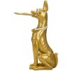 Mauro Ferretti scultura decorativa cane Pit con vassoio 30x64x91 cm oro