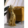 Mauro Ferretti scultura decorativa cane Pit con vassoio 30x64x91 cm oro