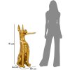 Mauro Ferretti scultura decorativa cane Pit con vassoio 30x64x91 cm oro
