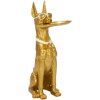 Mauro Ferretti scultura decorativa cane Pit con vassoio 27x51x74 cm oro