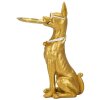 Mauro Ferretti scultura decorativa cane Pit con vassoio 27x51x74 cm oro