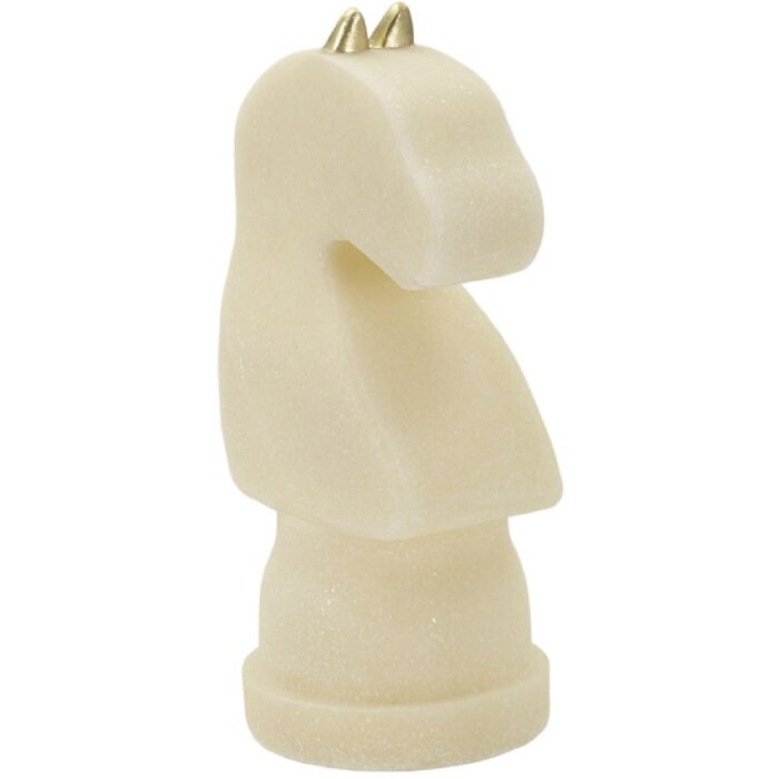Mauro Ferretti figurina decorativa cavallo a scacchi Quarzy 14x13x31 cm oro bianco