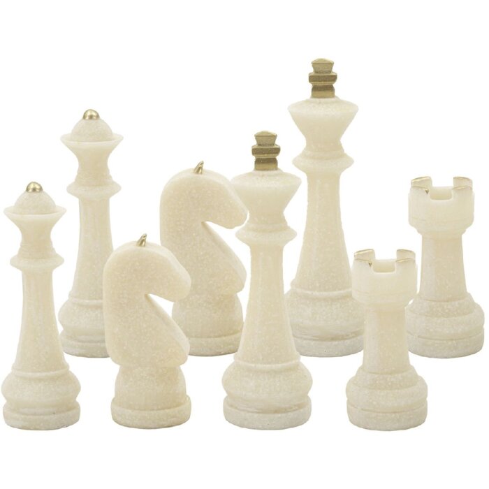 Mauro Ferretti set di scacchi Quarzy 8 pezzi in oro bianco