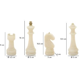 Mauro Ferretti set di scacchi Quarzy 8 pezzi in oro bianco