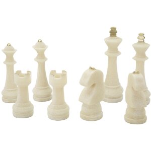 Mauro Ferretti set di scacchi Quarzy 8 pezzi in oro bianco