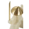 Mauro Ferretti figurina decorativa Samurai Oda Quarzy 17x7,5x18,5 cm oro bianco