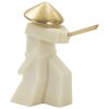Mauro Ferretti figurina decorativa Samurai Toku Quarzy 34x12x30 cm oro bianco