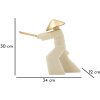 Mauro Ferretti figurina decorativa Samurai Toku Quarzy 34x12x30 cm oro bianco