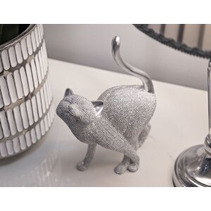 Mauro Ferretti figurina decorativa gatto Sparky 17,5x9x26 cm argento