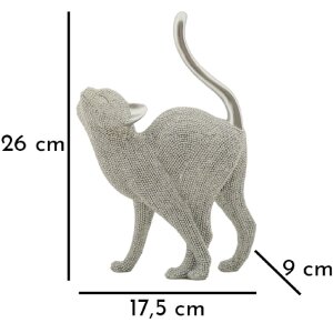 Mauro Ferretti figurina decorativa gatto Sparky 17,5x9x26 cm argento