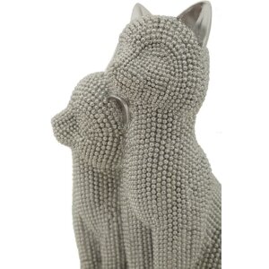 Mauro Ferretti figurina decorativa di una coppia di gatti Sparky 13x10x21 cm argento