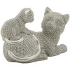 Mauro Ferretti figurina decorativa gatto Sparky con gattino 19x9x13 cm argento