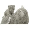 Mauro Ferretti figurina decorativa gatto Sparky con gattino 19x9x13 cm argento