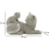 Mauro Ferretti figurina decorativa gatto Sparky con gattino 19x9x13 cm argento