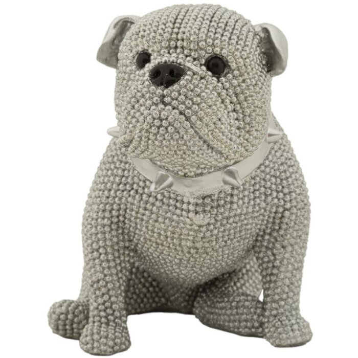 Mauro Ferretti Statuetta decorativa bulldog Sparky 17x11x14 cm argento
