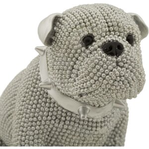 Mauro Ferretti Statuetta decorativa bulldog Sparky 17x11x14 cm argento