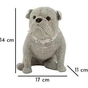 Mauro Ferretti Statuetta decorativa bulldog Sparky 17x11x14 cm argento