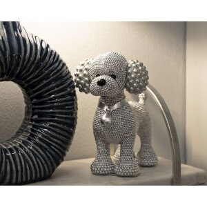 Mauro Ferretti figurina decorativa barboncino Sparky 15x9,5x15 cm argento