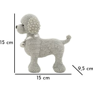 Mauro Ferretti figurina decorativa barboncino Sparky 15x9,5x15 cm argento