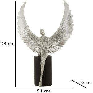 Mauro Ferretti figura decorativa angelo Sparky 24x8x34 cm argento nero