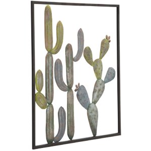 Mauro Ferretti decorazione da parete cornice cactus 50x1,3x50 cm verde azzurro