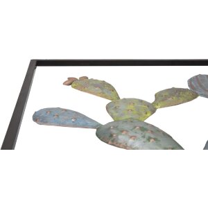 Mauro Ferretti decorazione da parete cornice cactus 50x1,3x50 cm verde azzurro