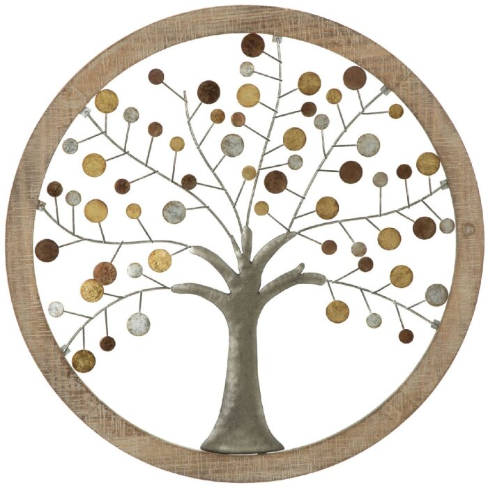 Mauro Ferretti pannello da parete albero della vita Ø61x1,8 cm oro naturale