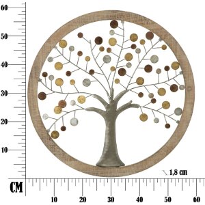 Mauro Ferretti pannello da parete albero della vita Ø61x1,8 cm oro naturale