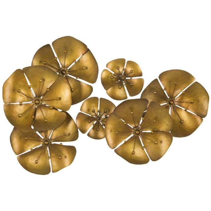 Mauro Ferretti decorazione murale fiore Goldy 80x6x57 cm dorato
