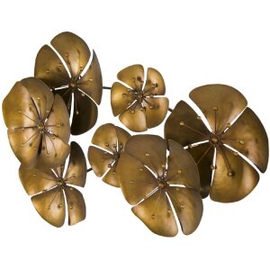 Mauro Ferretti decorazione murale fiore Goldy 80x6x57 cm dorato