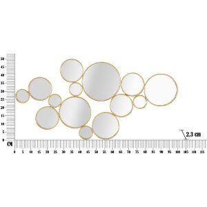 Mauro Ferretti pannello da parete con specchi 100x2,3x51,5 cm color oro