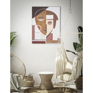 Mauro Ferretti murale Volto etnico 60x2,7x80 cm multicolore