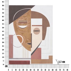Mauro Ferretti murale Volto etnico 60x2,7x80 cm multicolore