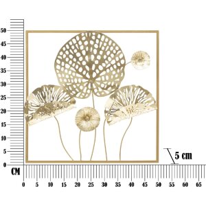 Mauro Ferretti pannello da parete golden flowers 50x5x50 cm color oro