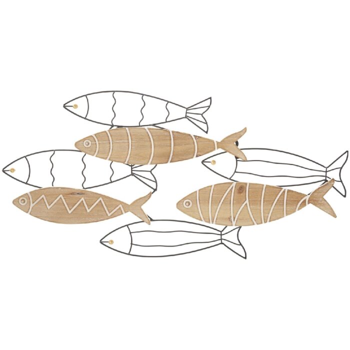 Mauro Ferretti pannello da parete pesce 60x2x30 cm nero colore naturale