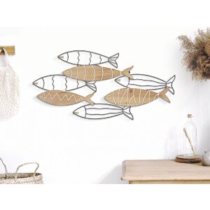 Mauro Ferretti pannello da parete pesce 60x2x30 cm nero colore naturale