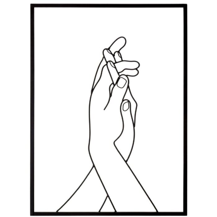 Mauro Ferretti pannello da parete Simply Hands 40x1x55 cm nero