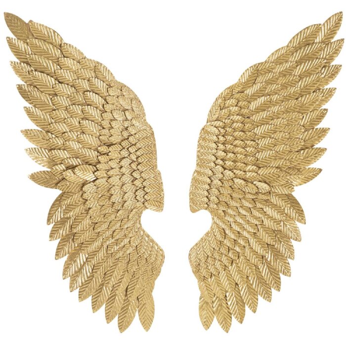 Mauro Ferretti pannello da parete Ali Beauty Set 2 pezzi 37,5x3x100 cm color oro