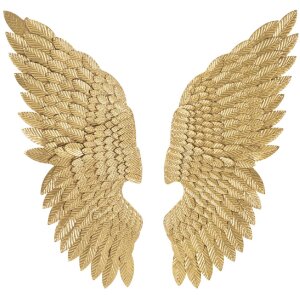 Mauro Ferretti pannello da parete Ali Beauty Set 2 pezzi 37,5x3x100 cm color oro