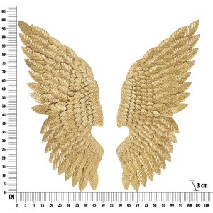 Mauro Ferretti pannello da parete Ali Beauty Set 2 pezzi 37,5x3x100 cm color oro